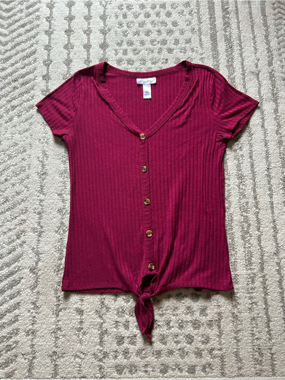 Just Be Maroon Top - Size Medium